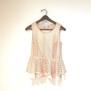 Nanette lepore pink lace camisole